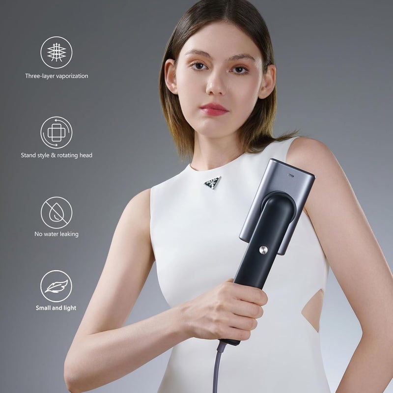 Nexdoo G9 Steam 2-in-1 Professional Travel Steamer for Clothes, Just 1lbs Lightly, 8 Minutes of Continuous Strong Steam, 1200W Light Steam Iron for travel and home (black) - Image 2